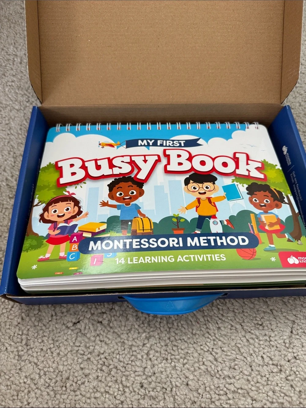 Busy Book Montessori Method Activity Book for Kids - Blue
